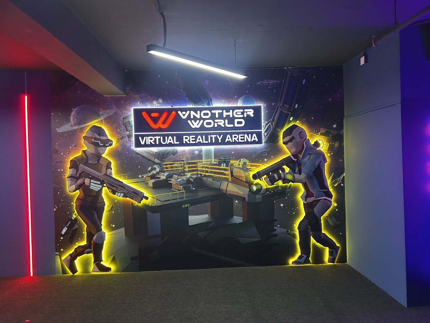 Entrance view into the glowing VR arena